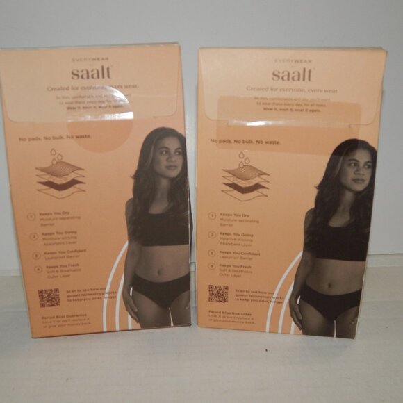 2 Everywear by Saalt Black Leakproof Underwear Women’s LARGE Brief Cotton - Picture 2 of 2